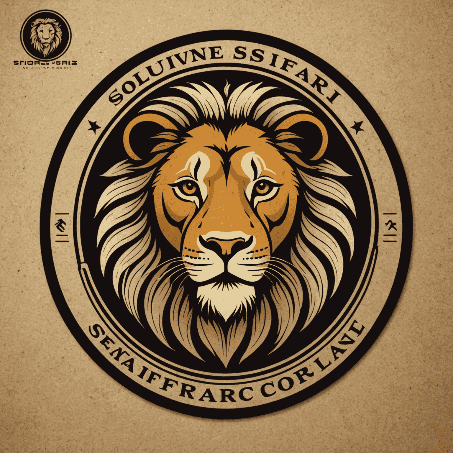 Safari Solutions company logo featuring a stylized lion head in a circle with the company name