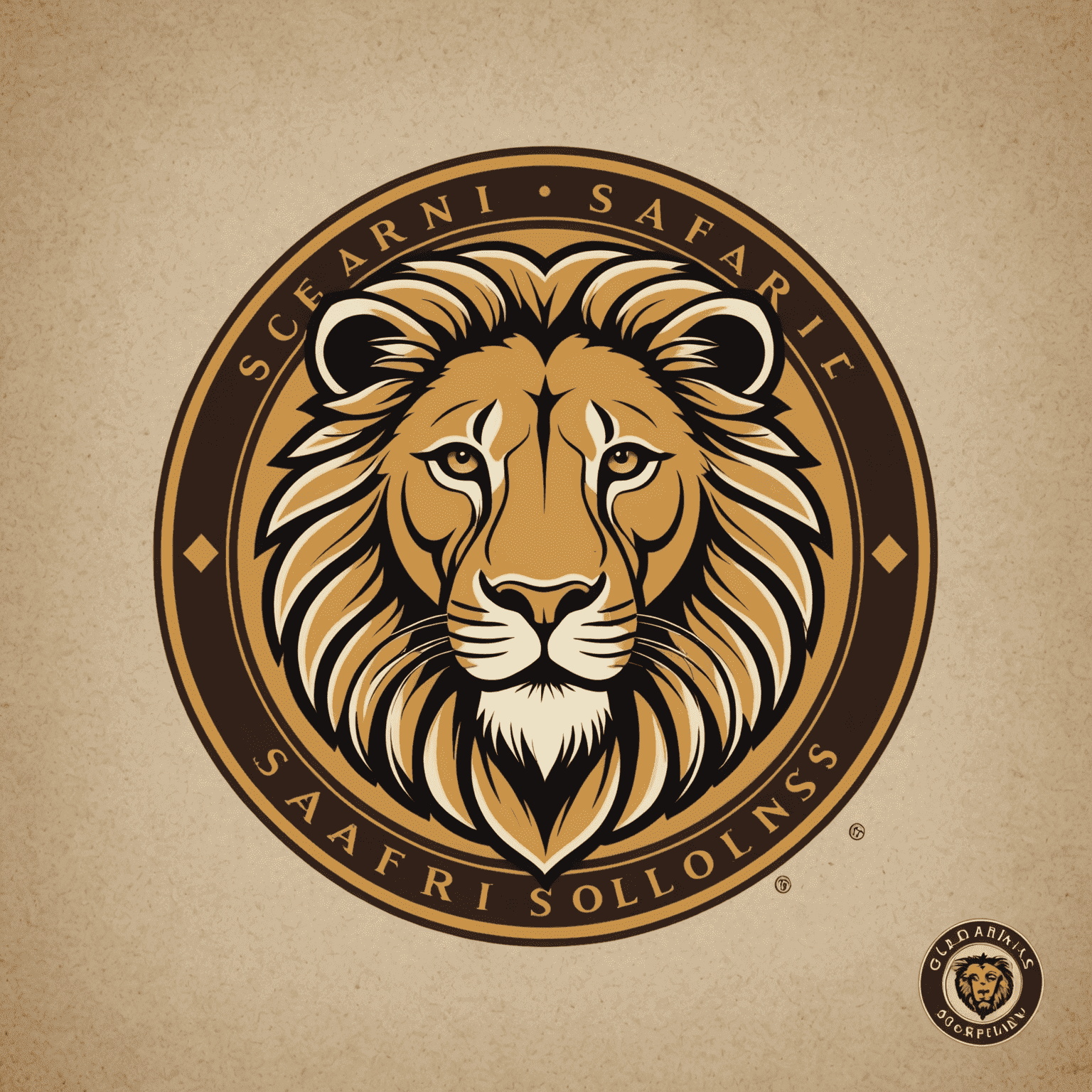 Safari Solutions company logo featuring a stylized lion head in a circle with the company name