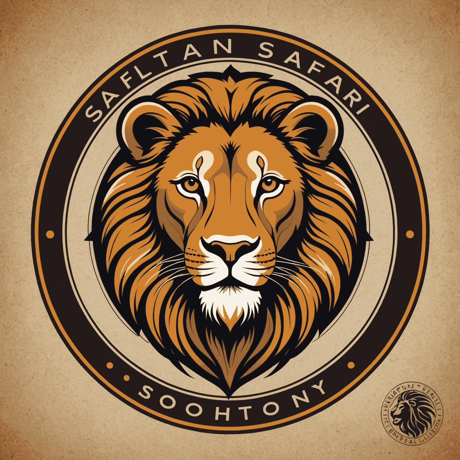 Safari Solutions company logo featuring a stylized lion head in a circle with the company name