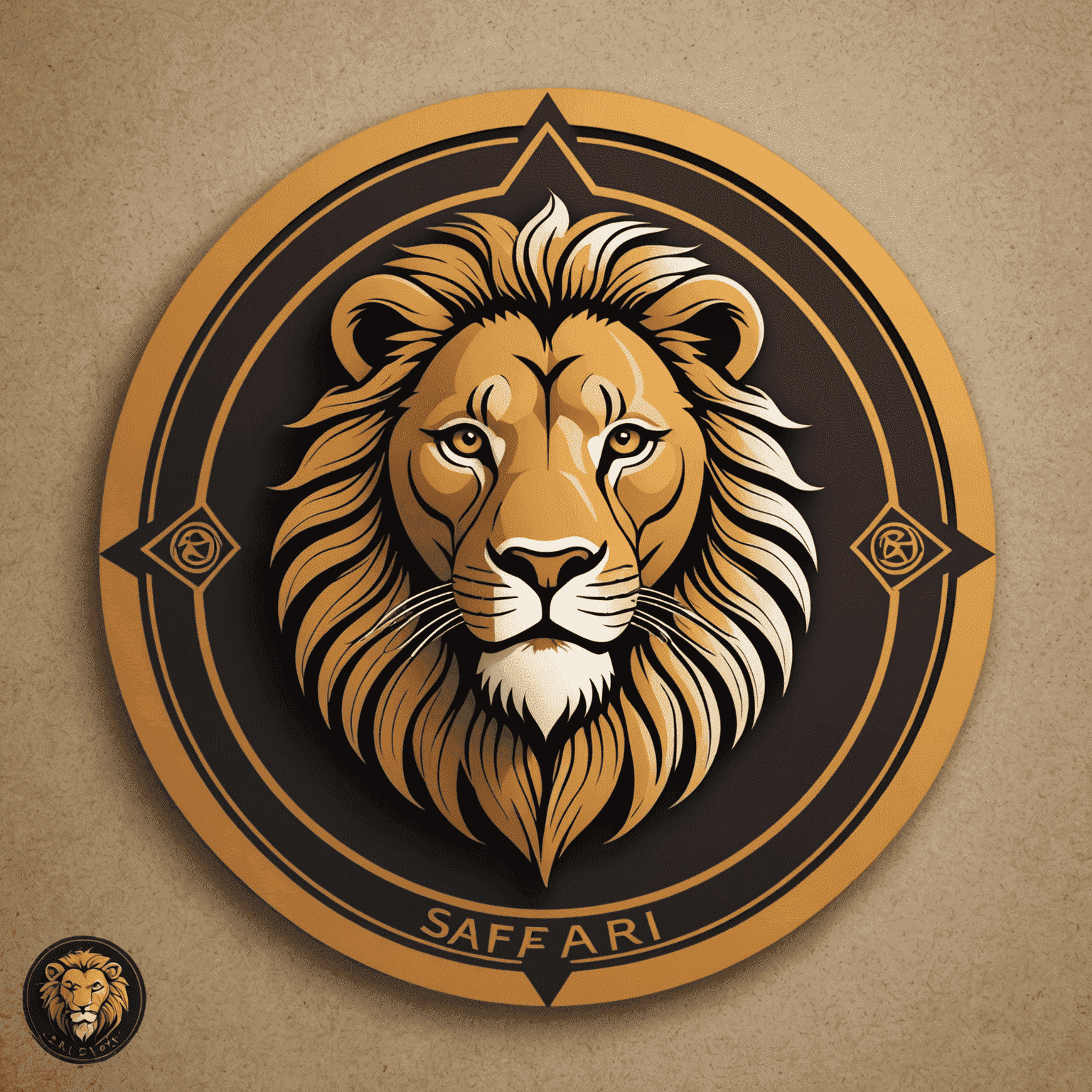 Safari Solutions company logo featuring a stylized lion head in a circle with the company name