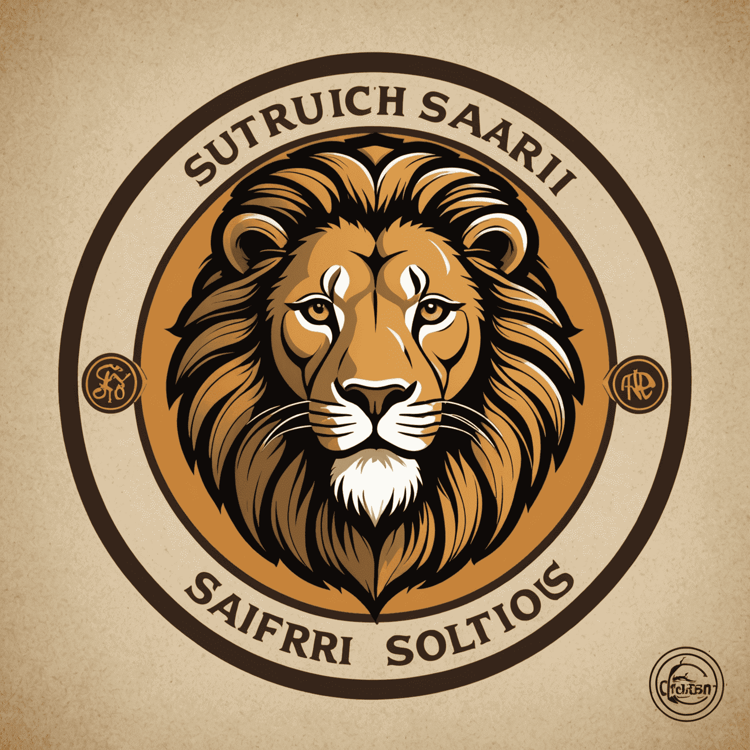 Safari Solutions company logo featuring a stylized lion head in a circle with the company name