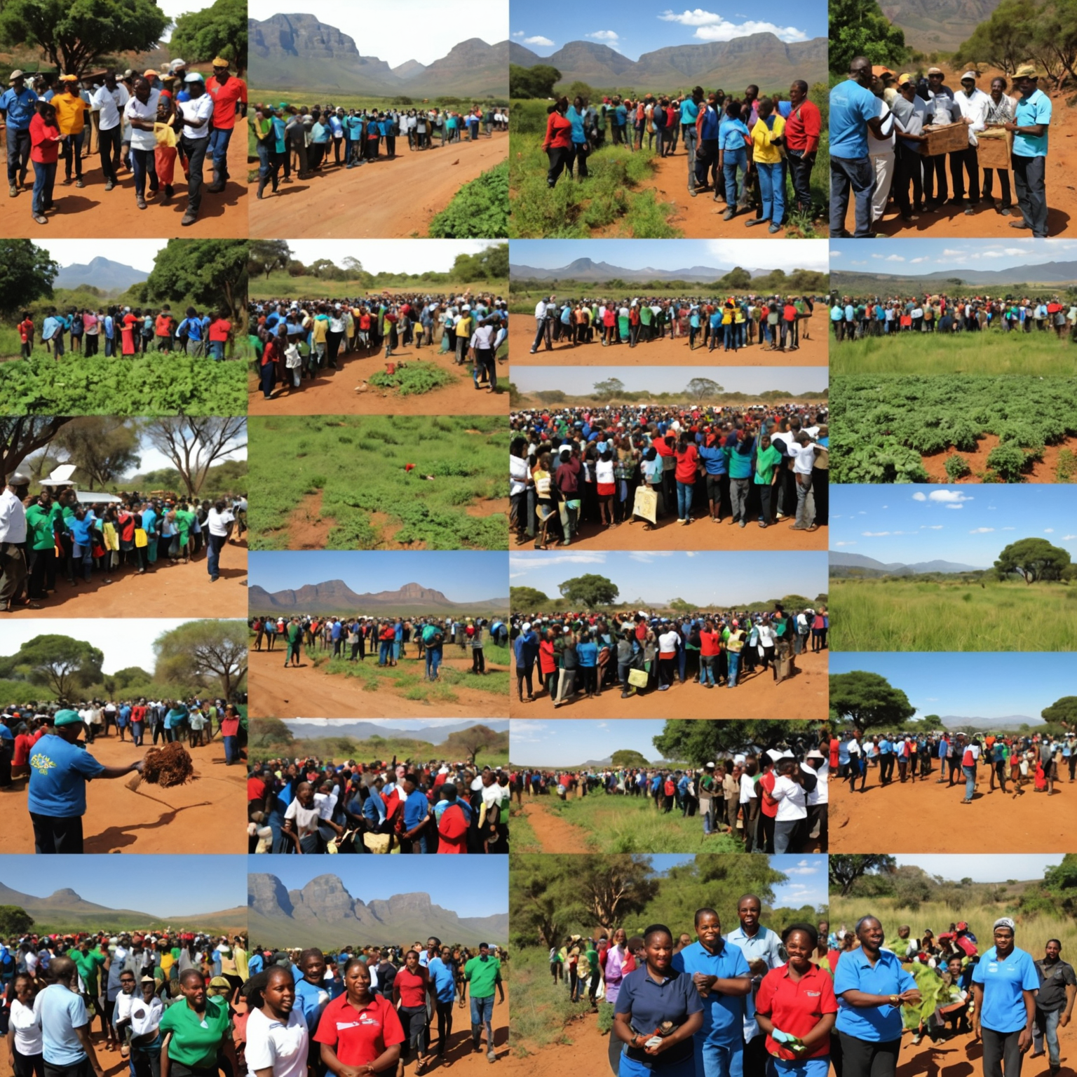 Collage of various CSR initiatives, such as community outreach programs, environmental conservation projects, and employee volunteering events in South Africa