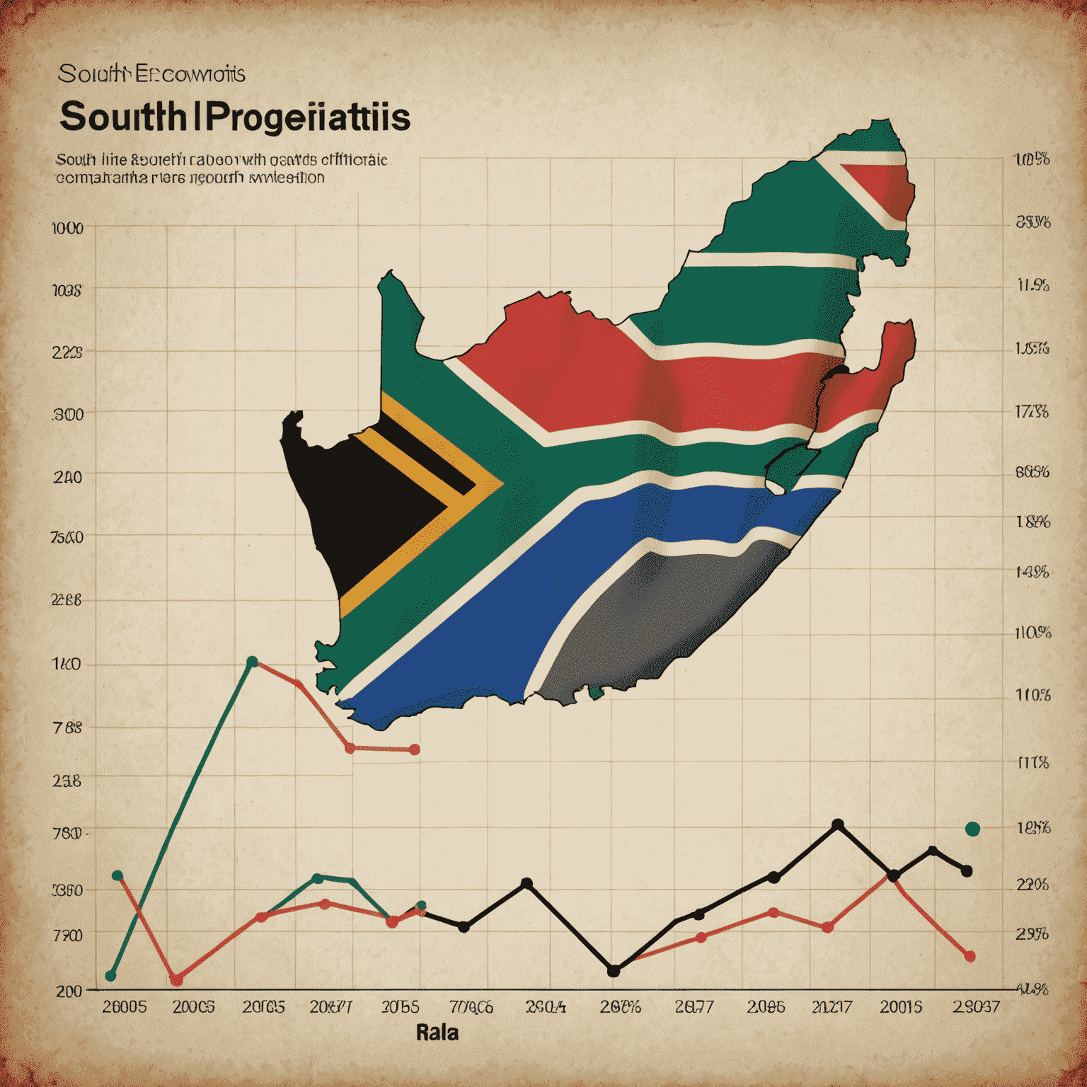 Line graph showing South African economic growth projections